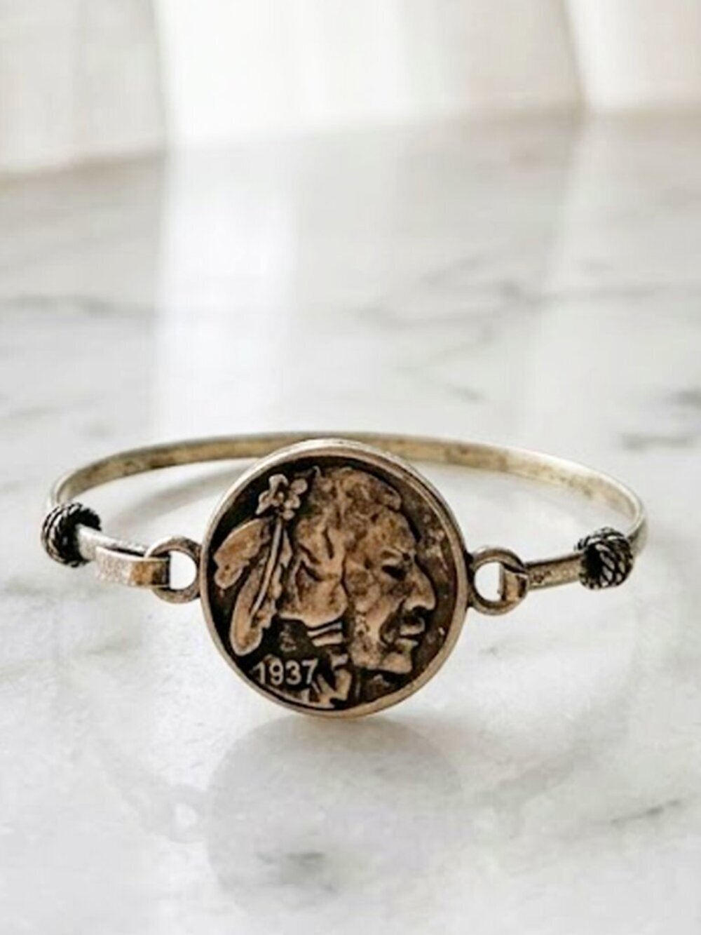 Ladies Vintage Antique Gold Coin Bracelet